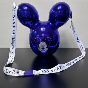 Purple Mickey Mouse Container with Shoulder Carrying Strap